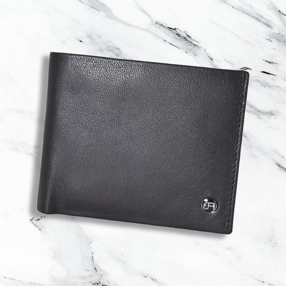 Mens Genuine Nappa Leather Bi-fold Minimalist RFID Wallet - Picture 1 of 4